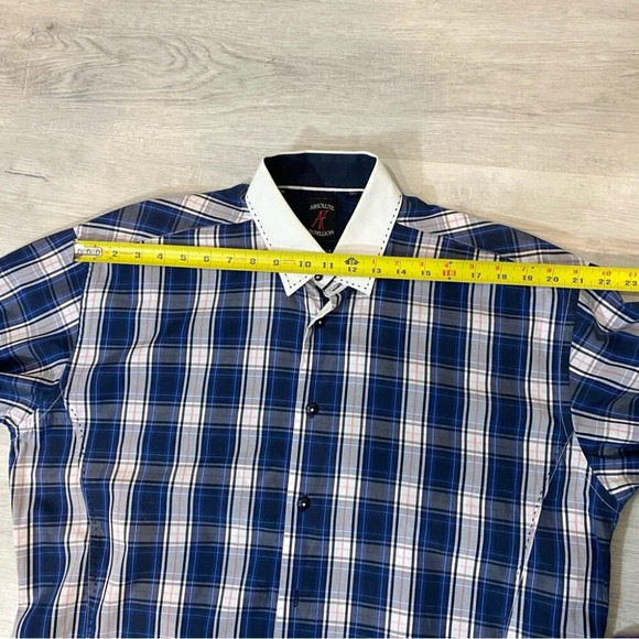 Absolute Rebellion French Style Bold Dress Down Slim Fit Shirt XXL - Picture 11 of 16